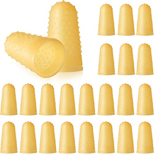 SATINIOR 24 Pieces Rubber Fingers CoversTip Fingers Money Counting Collating Writing Sorting Protectors Hot Glue Wax Rosin Resin Collating Writing Task Scrap