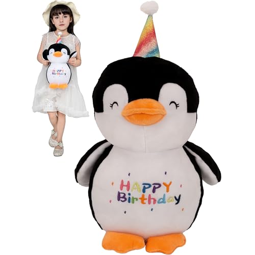 CASAGOOD 12 Inch Black Penguin Stuffed Animals Happy Birthday Penguin Soft Black Penguin Plush Toys Stuffed Penguin Plushies Animal Black Penguin Plush Doll Animal Toy for Kids & Lovers…