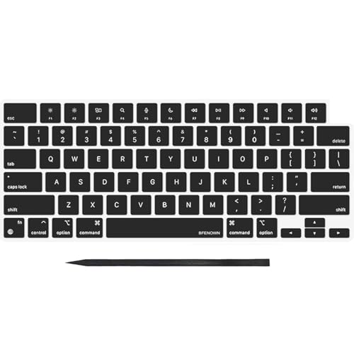 Bfenown Replacement Keyboard keycap Keycaps Keys for MacBook Air 13'' 15'' M4 Retina A3240 A3241, MacBook Pro 14'' 16'' M3 M4 Pro/Max A3185 A3186 A3401 A3112 A3403 2024-2025 Year (Black)