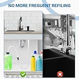 Sink Soap Dispenser Tube Kit, 47” with Upgraded Check Valve, Never Fill The Little Bottle Again (White-1pcs)