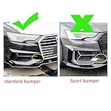 A6 C8 Honeycomb Front Sport Fog Lamp Cover Fog Light Grill，Compatible For Audi A6 Standard Bumper 2019-2021 Car Styling Accessories(1pcs aluminum foil)