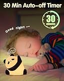 Panda Night Light, Rechargeable 3 Level Dimmable LED Squishy Nursery Nightlight, Food Grade Silicone Animal Night Lamps Cute Bedside Touch Lamp for Breastfeeding Toddler Baby Kids Gifts Decor