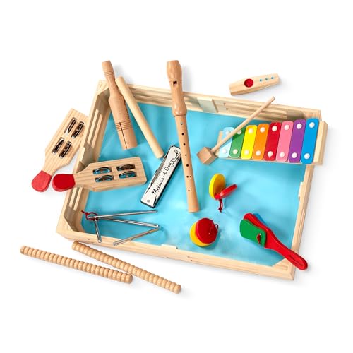 Melissa & Doug Deluxe Band Set with Wooden Musical Instruments & Storage Case