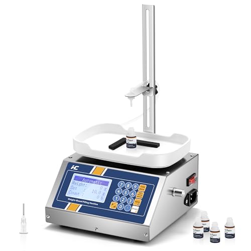 Hanchen Liquid Filling Machine 1-50ml 0.1ml Bottle Filler Machine Peristaltic Pump Weighing Filling Machine for Essential Oil, Oral Liquid, Perfume, Spray Bottle 110V-220V
