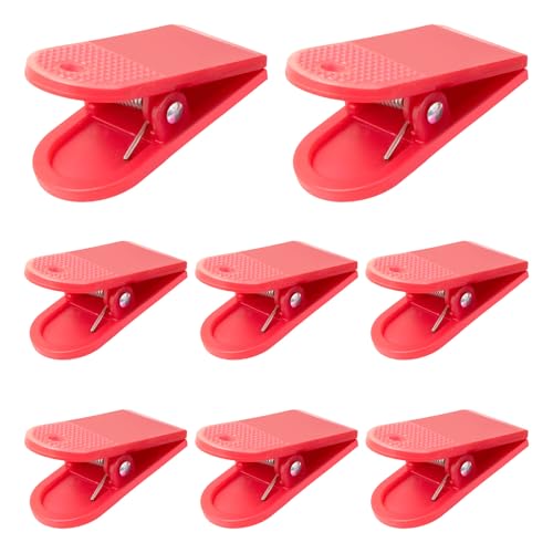 Gfdoso 8-Pack Treadmill Safety Switch Clips, Universal Treadmill Key Replacement Clip for Treadmill Key Cord,Spring Loaded Treadmill Safety Clip(Red)