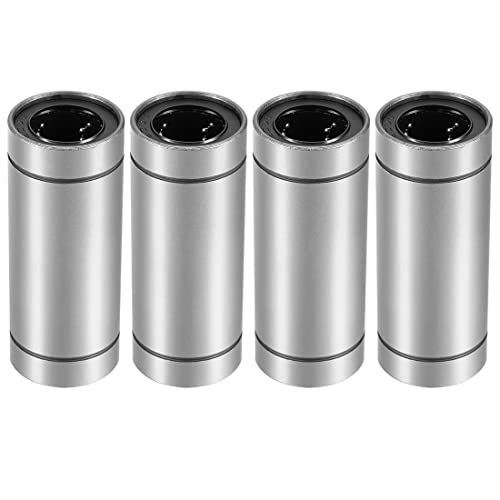 HiPicco Linear Ball Bearings, LM20LUU 20mm Bore Longer Linear Motion Bushing Double Side Rubber Sealed Rod Liner Shaft Parts for CNC Machine 3D Printer 4 Pack