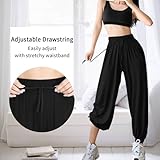 ASIMOON Womens Sweatpants Black Pants Lightweight Casual Joggers Loose Harem Yoga Pants with Pockets