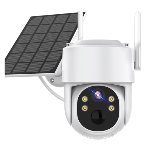 TWSYOXPR Solar PTZ Camera 4K 8MP HD Outdoor WiFi Wireless IP Camara Solar Panel CCTV Security Built in Battery PIR Human Cam 4MP ICsee(8MP Add 64G)