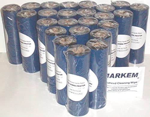 48 Thermal Transfer Ribbons 4.33" 1/2" core for Zebra Desktop TLP2844 TLP2442 GC420t GK420t GX420t. More - Free Print Head Cleaner and Empty core (Spool).