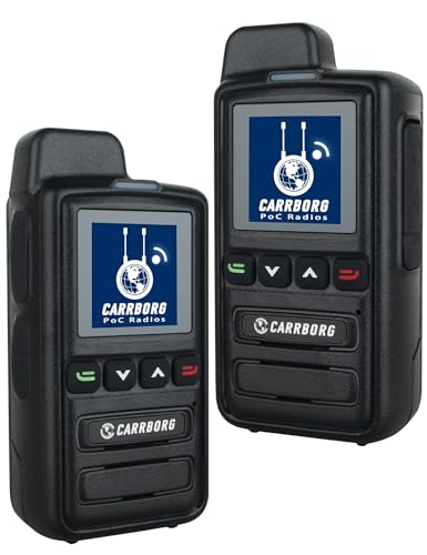 CARRBORG X13 Lite Global 4G Walkie Talkie Long Range with 1-Year Free Data | Nationwide Unlimited Range Two Way Radios & Type-C Battery with SIM Cards（2 Pack）