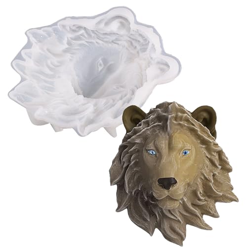 Yayatty Animal Silicone Molds, Lion's Head Resin Molds Casting Molds Epoxy Silicone Molds for DIY Resin Casting Wall Desktop, Cabinets Halloween Home Décor