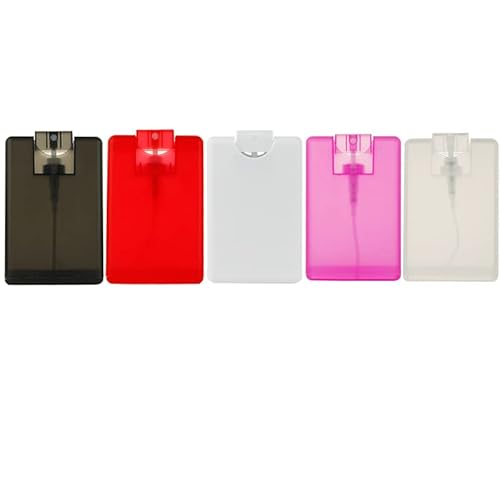 20ml Card-Like Fine Mist Spray Bottle Plastic Travel Portable Moisturizing Sprayer for Perfume, Hand Sprays Liquid, Freshener (5 of each color, Total 25pcs)