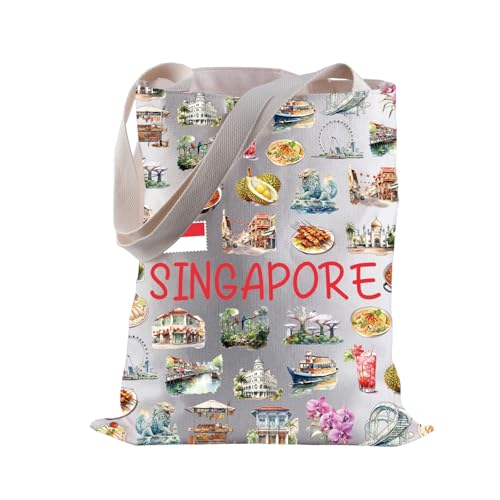 BLUPARK Singapore Shopping Bag Singapore Travel Gift Singapore Pride Gift Singapore Food Lovers Gift Singapore Trip Gift (Singapore)