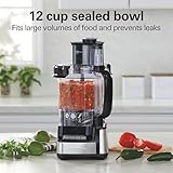 Hamilton Beach Stack & Snap Food Processor and Vegetable Chopper, BPA Free, Stainless Steel Blades, 12 Cup Bowl, 2-Speed 450 Watt Motor, Black (70725A)