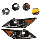 YIYIBYUS For 2013 2014 2015 2016 KIA Sportage Headlamp Halogen Headlight Assembly with LED DRL Lamps, Left+Right Side Driver and Passenger Side Front Headlight (Left&Right Headlight)