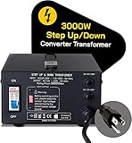 ELC T Series 3000 Watt Voltage Converter Transformer - Step Up/Down - 110v to 220v / 220v to 110v Power Converter - Circuit Breaker Protection, CE Certified [3-Years Warranty]