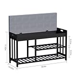 APRTAT 3-Tier Bamboo Shoe Rack Bench, Shoe Storage Organizer Bench, Entryway Bench, Shoe Rack for Front Door Entrance, Entryway Bathroom Bedroom