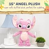 KIDS PREFERRED Disney Baby Lilo & Stitch Angel Soft Huggable Stuffed Animal Cute Plush Toy for Toddler Boys and Girls, Gift for Kids, Pink Angel 16 Inches