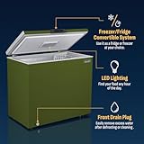 Newair 6.7 Cu. Ft. Chest Freezer with Removable Basket, Quiet Deep Freezer, Digital Temperature Control, Top Open Door Alarm, Fast Freeze Mode, Compact Freezer, Garage Storage, Olive Green