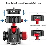 ULANZI Ball Head with Claw Super Quick Release Design, Professional Metal 360° Rotating Panoramic Ball Head with Cold Shoe, Up 44.1lbs Load, for Tripod,Monopod,Slider,DSLR Camera (U-100)