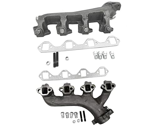Exhaust Manifolds Left Right W Gaskets Replacement Parts For 1988-1996 Ford F150 Bronco 5.8L Engine