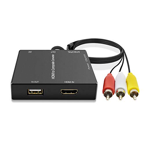 Dingsun HDMI to RCA Converter Compatible Fire Stick, HDMI to Old TV Compatible Roku,Chromecast, Apple TV ect.