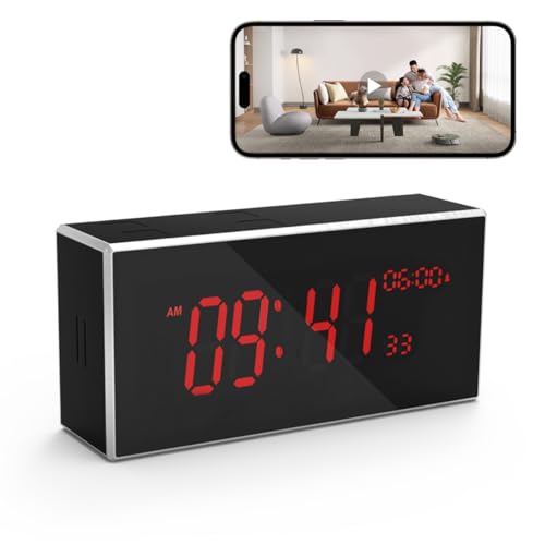 Indoor Security Camera for Home, Baby/Elder/Dog/Pet Cam with Phone App, Wi-Fi with Motion Detection/Night Vision, 24/7, 1080P Clock Camera