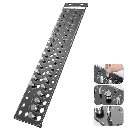 SEESII 34 Thread Checker, Nut and Bolt Thread Identifier Gauge: Precision Engineered with 15 Metric, 19 Standard & 8 Drill Sizes for Accurate Measurement - Bolt Size Finder Tool for DIY Enthusiasts
