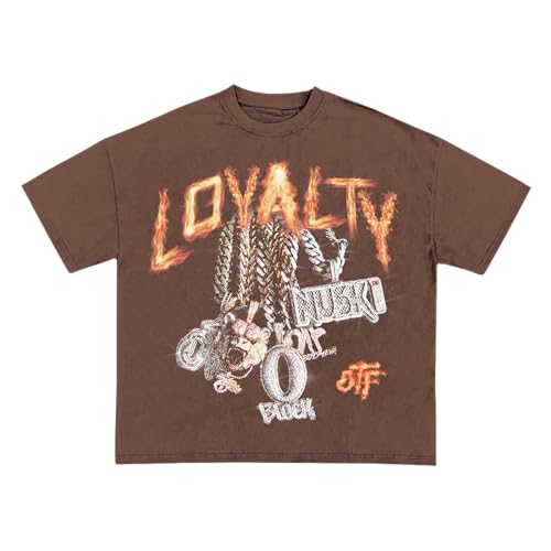 Lil Durk Unisex's Standard O'Block Loyalty Tee, Brown
