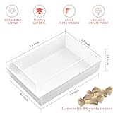 Ocmoiy 7x5 Inch Charcuterie Boxes with Clear Lids, 50 Pack Paper Bakery Boxes with Window, Disposable Take Out Food Containers for Sandwiches, Strawberries, Cookies, Cupcakes (White)