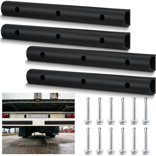 Yaocom 4 Pcs 2090616-2 20 Inch Universal Rubber Bumper Strip Durable D Shaped Rubber Bumpers Extruded Guard Protector Dock Bumpers with Installation Accessories for Truck Equipment and Delivery Bays