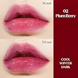 ETUDE Dear Darling Oil Tint #2 Plum Berry 4.2g | High Moisturizing and Strong Hydrating Lip Oil/Lip Gloss | Smooth and Moist Lips | Non-Sticky Lip Oil Tint For Dry Lips | K-beauty