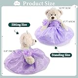 Cisina Quinceanera Doll Quince Teddy Bear with Dress,Quinceanera Decorations for Girls Gifts,OSO De Peluche para 15 Años Con Vestido,Centro De Mesa Muñecas para 15 Años Quinceañeras-Lavender