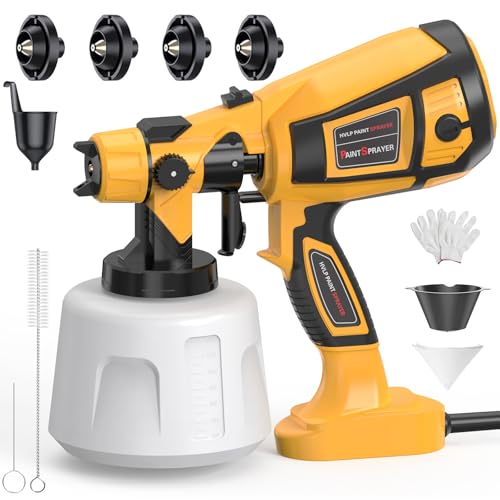 Paint Sprayer 1000W High Power Electric Spray Paint Gun with Adjustable Spray Width Knob,1400ML Container,4 Nozzles & 3 Patterns,Easy to Clean for Furniture Cabinets House Painting