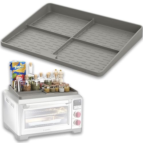 Generic Silicone Toaster Tray: Heat Resistant Mat for Countertop Ovens, Oven Shelf, and Storage - 14.75x11, Gray