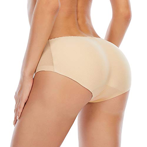 Butt Lifter Panties for Women Padded Underwear Seamless Booty Pads Enhancer Shapewear Butt Lifting Panty (#1 Nude, Small)