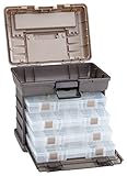 Plano Guide Series StowAway 4-By Rack System Tackle Box, Holds 4 3700 Utility Tackle Boxes, Quick-Access Top Storage with DuraView Lid, Durable Construction, Flexible, Adaptable Fishing Box