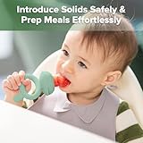 Haakaa Baby Fruit Food Feeder & Mini Freezer Nibble Tray Combo, Breastmilk Popsicle Molds for Cooling Relief, BPA Free Silicone Feeder for Safe Infant Self Feeding, 4 Month+ (Pea Green)