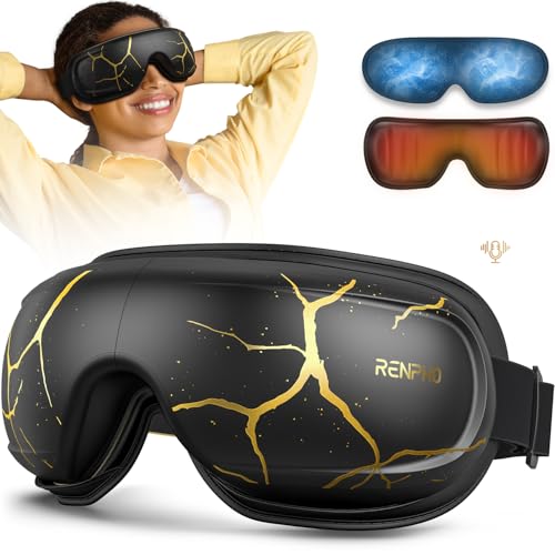 RENPHO Eye Massager with Heat and Cooling, Birthday Gifts for Women/Men, Eyeris Kintsugi FSA/HSA Eligible Voice Control Eye Mask for Migraines, Eye Care Device for Relaxation