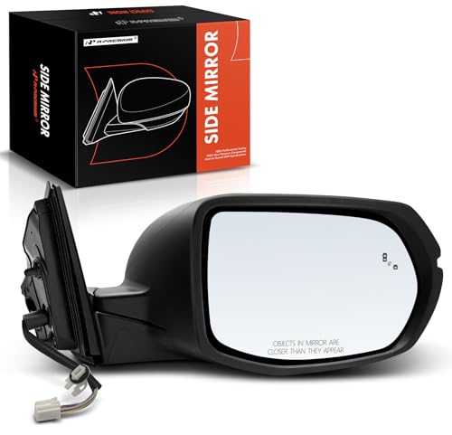 A-Premium Passenger Side Power Door Mirror - Compatible with Honda CR-V 2017-2022 - Heated Manual Folding Black Outside Rear View Mirror w/Turn Signal and Blind Spot Detection