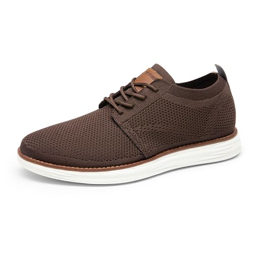 Bruno Marc Men's CoolFlex Breeze Mesh Sneakers Oxfords Lace-Up Lightweight Casual Walking Shoes,Size 10.5,01 Brown,Grand