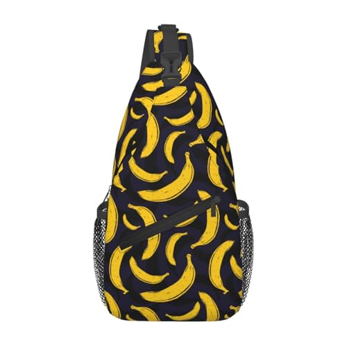 Krirteh Pop Art Banana Sling Bag For Women Men Fashion Fruits Print Backpack Crossbody Shoulder Bag Sling Backpack Chest Bag Travel Hiking Casual Sport Daypack