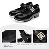 Stelle Girls Tap Shoes Boys Buckle PU Leather Dance Shoes(Toddler/Little Kid/Big Kid) (SD08-Black,13ML)