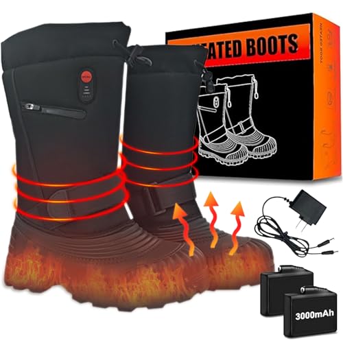 KERHAND Winter Thermal Snow Boots for Men & Women,Electric Heating Boots Foot Warmers Waterproof Rechargeable Heated Boots,Lightweight Outdoor Tall Warm Boots