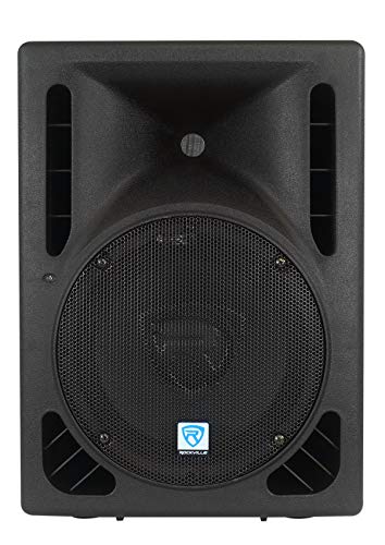 Rockville RPG10BT V2 10" 600W Powered DJ PA Speaker with Bluetooth, Deep Bass, 2 Channel Mixer, EQ, Wireless Remote - Perfect for Live Music, Events, and Parties