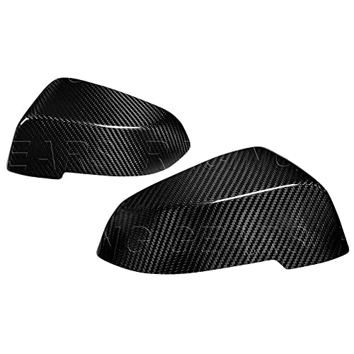 S SIZVER Signature Real Carbon Fiber Series Side Stick-On Mirror Cover Cap Compatible with BMW F10 F11 F12 F13 F01 5 6 7-Series