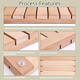 bingaai Cedar Wood Bath Mat 40"×23.6", Cedar Wooden Bath Mats, Wood Shower Stall Mat Non-Slip for Bathroom Bathtub Spa Sauna Garden Home, Wooden Floor Mat Large for Indoor and Outdoor