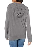 Monrow womens Heather Supersoft Hoody Cardigan Sweater, Dark Heather, Medium US