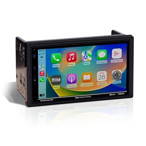 BOSS Audio Systems BVCP9700A-MR Marine Boat Stereo Sound System - Apple CarPlay, Android Auto, 7 Inch Double Din Touchscreen, Bluetooth Audio and Calling Head Unit, Radio Receiver, No CD Player