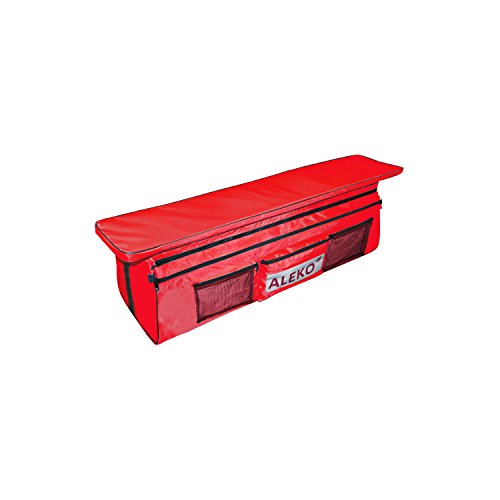 ALEKO BSB250RV2 Seat Cushion with Under Seat Bag with Pockets for 8 or 9 Foot Inflatable Boats 33 x 8 Inches Red